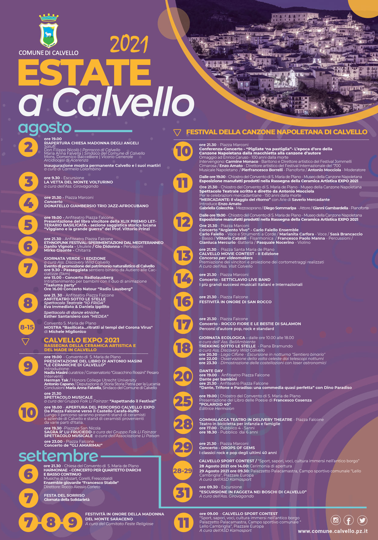 calendario Estate Calvello 2021